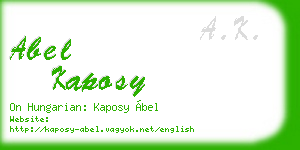 abel kaposy business card